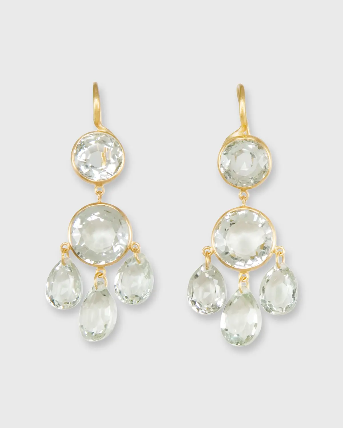 Small Gabrielle D'estrées Earrings In Green Quartz 1