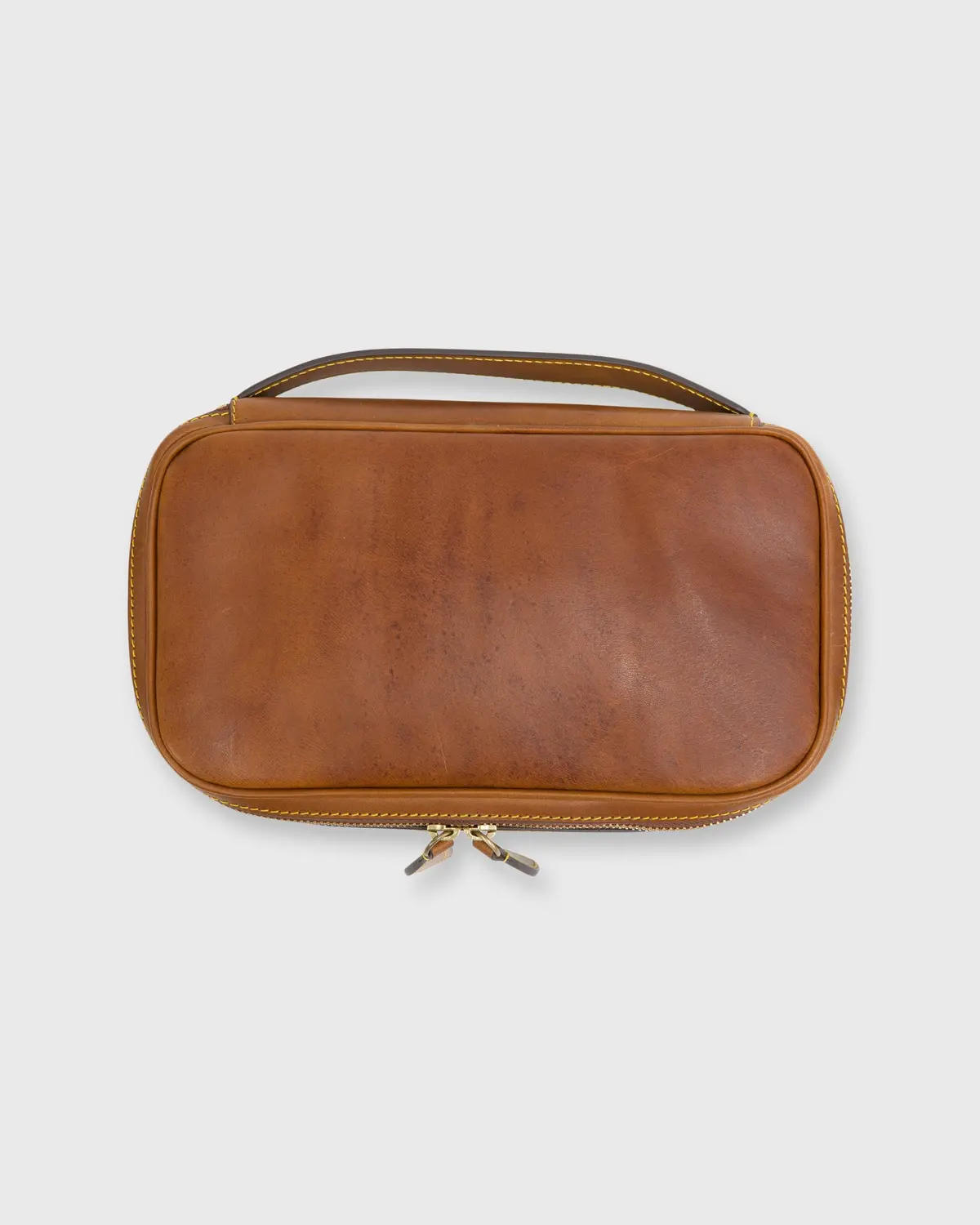 Dopp Kit In Tan Leather 1