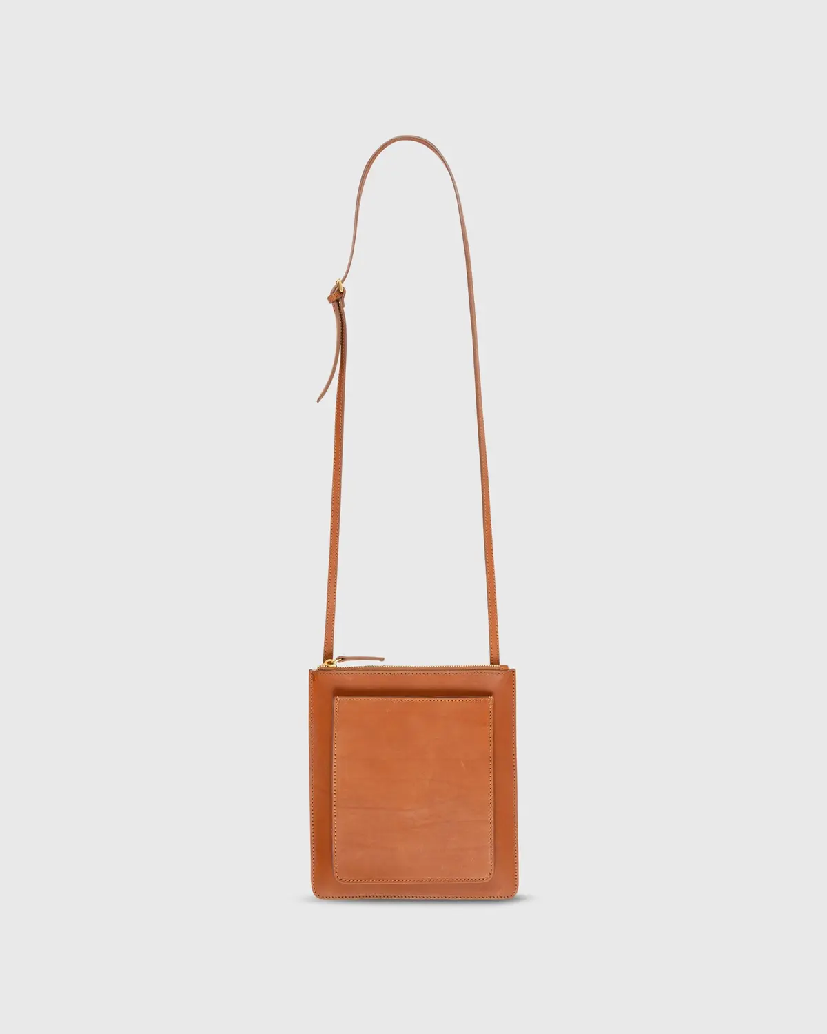Flat Crossbody Pouch Bag In Natural Leather 1