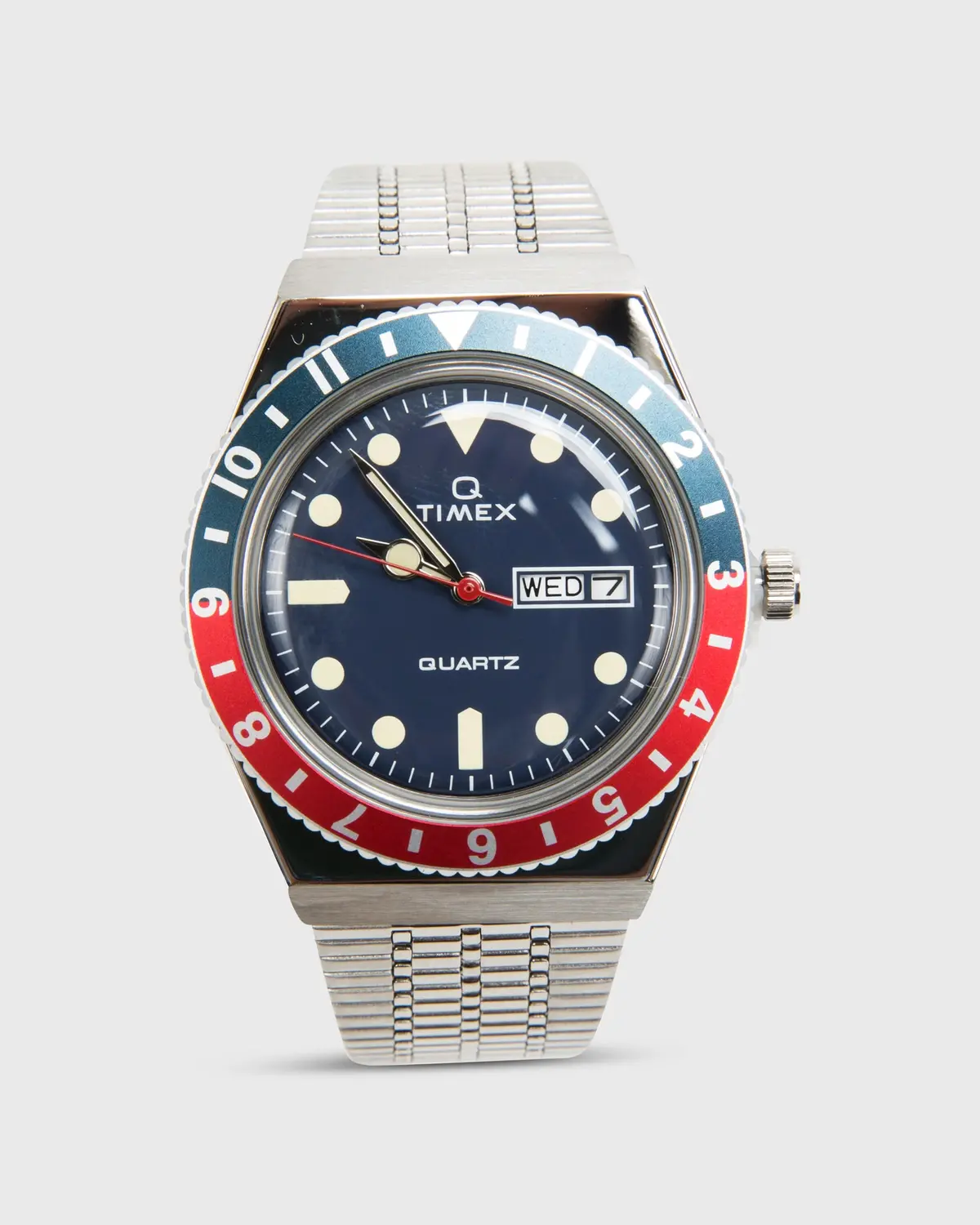 Q Timex Reissue Watch In Silver/Navy/Red 1