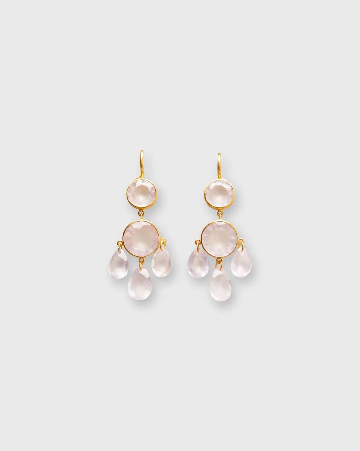Gabrielle D'estrees Earrings In Rose Quartz 1