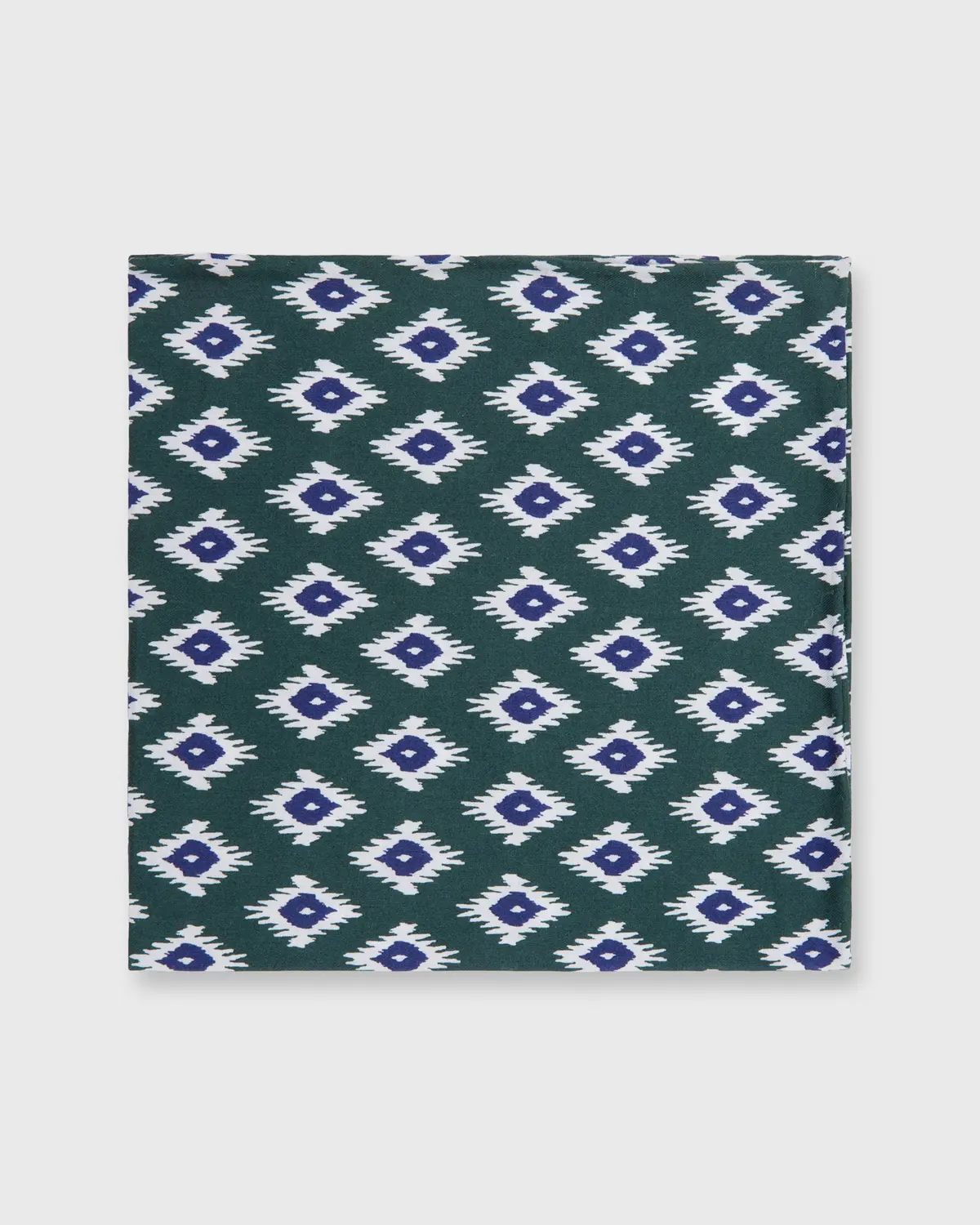 Cotton Print Pocket Square In Forest Aztec 1