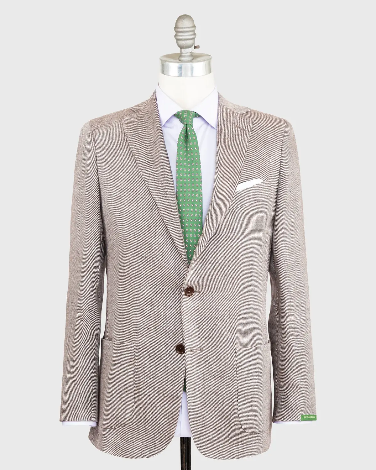 Virgil No. 2 Jacket In Brown/Sand Linen Twill 1