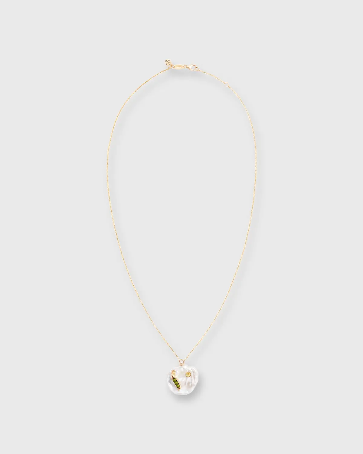 Peas In A Pod Pendant Necklace In Pearl/Diamond/Sapphire 1