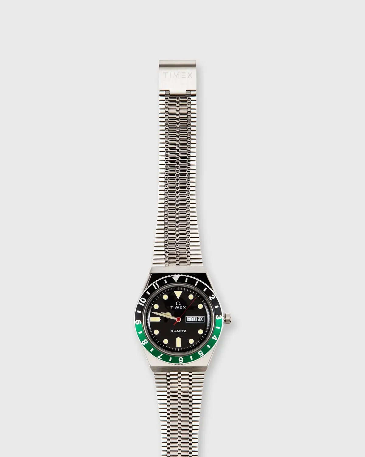 Q Timex Reissue Watch In Silver/Black/Green 2