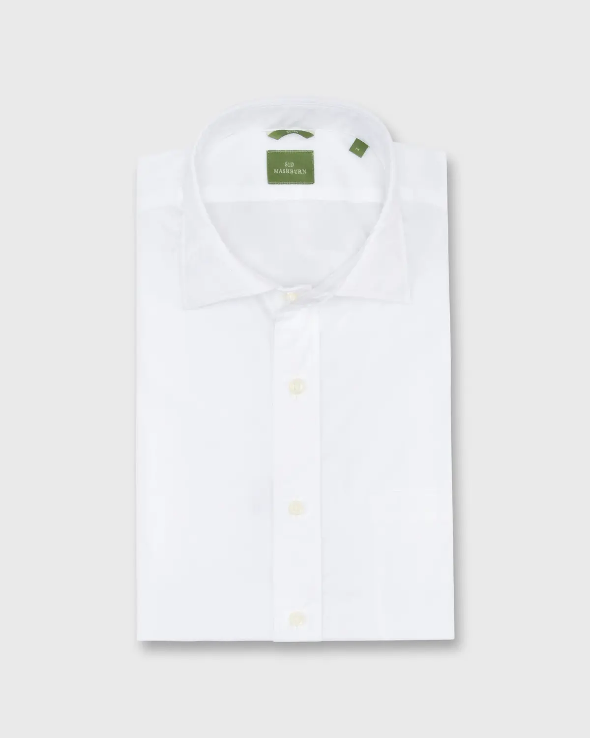 Slim-Fit Spread Collar Sport Shirt In White Poplin 1