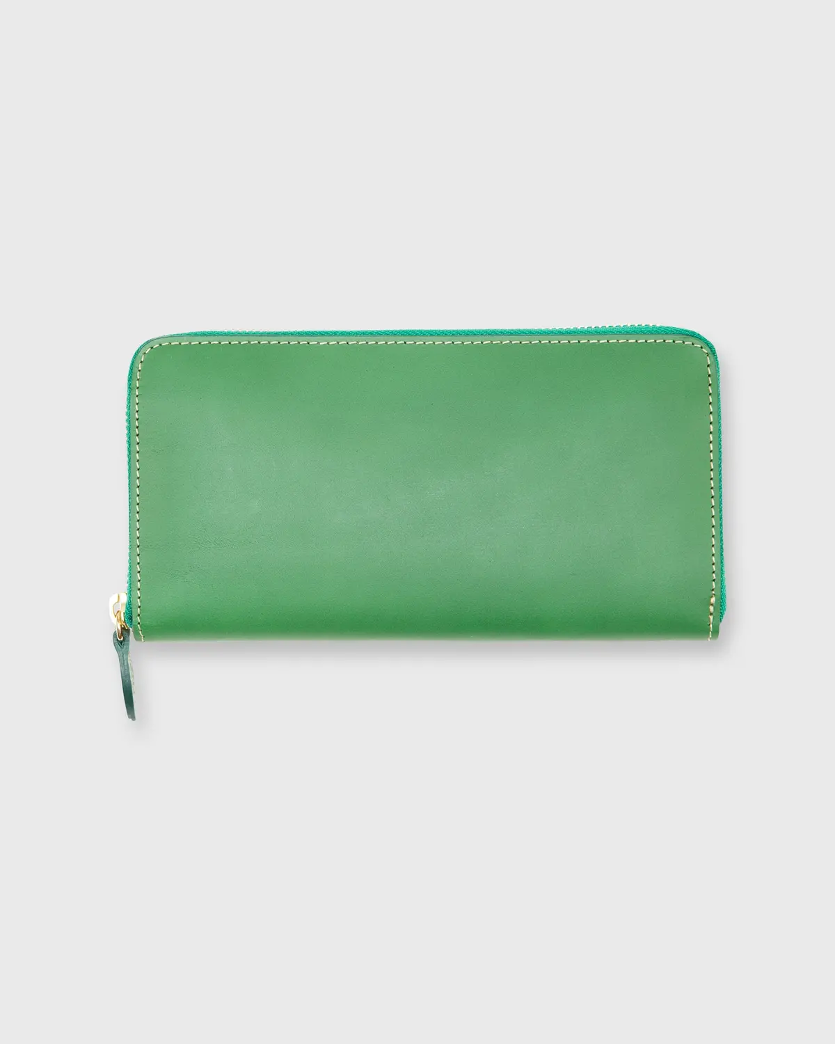 Zip Wallet In Green Leather 1