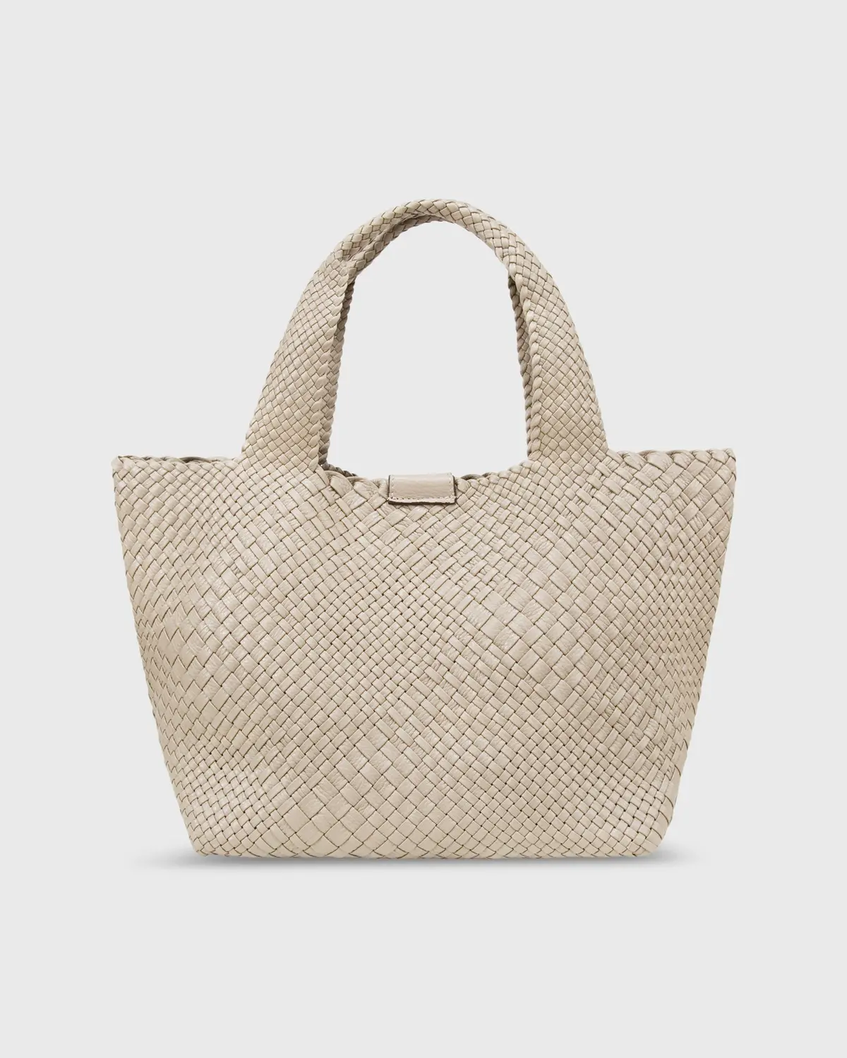 Mercato Handwoven Tote In Beige Leather 1