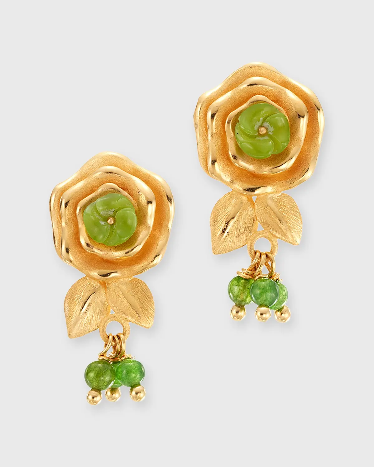 The Spritz Earrings In Gold/Jade 1
