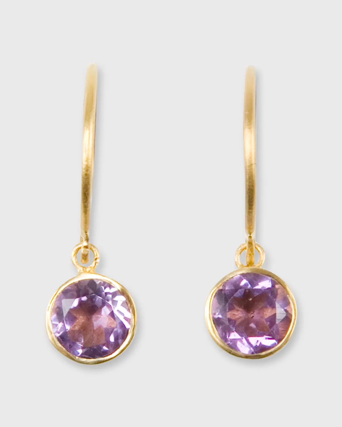 Small Bindi Hook Earrings In Amethyst 1