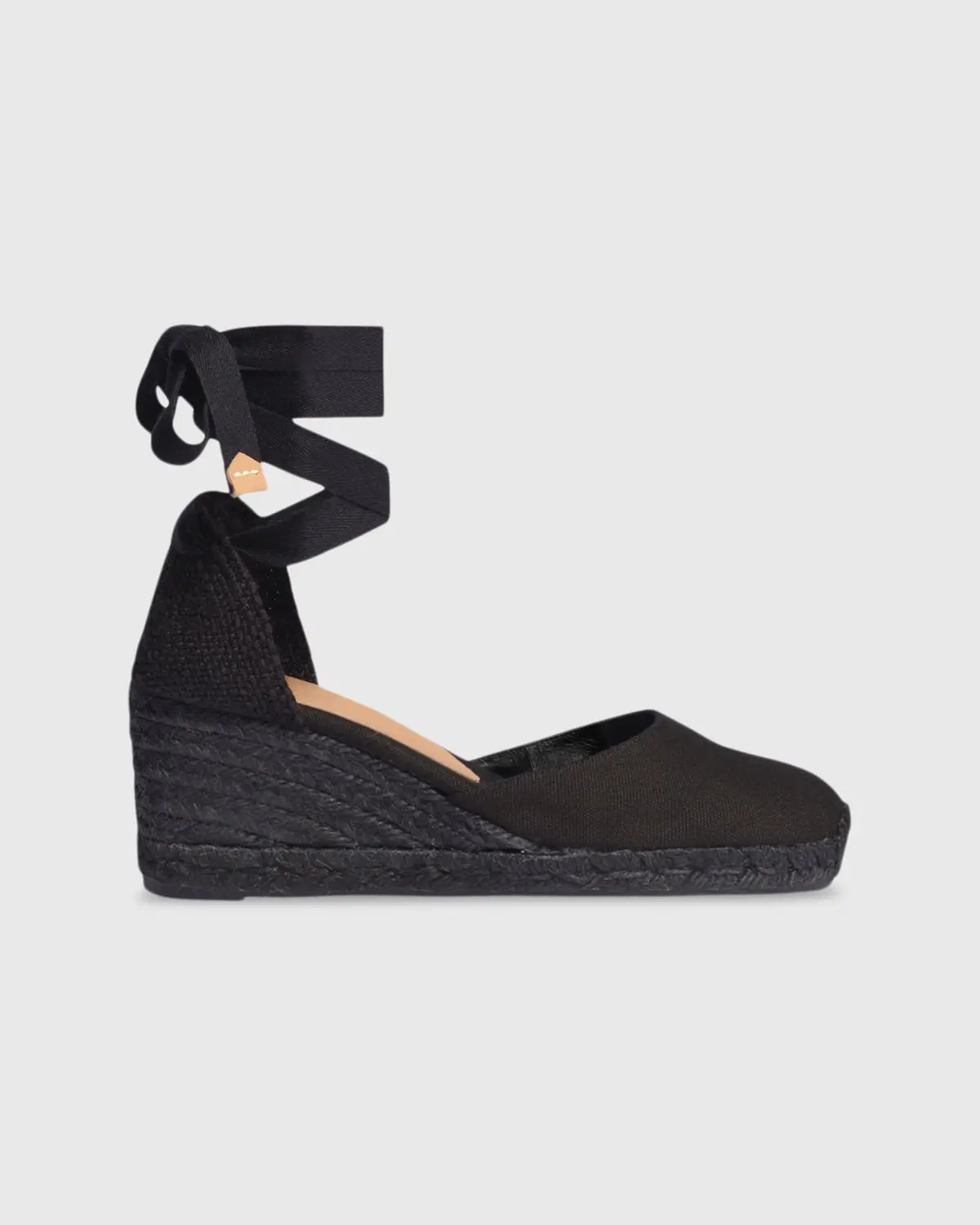 Low Carina Espadrille In Black Canvas/Black Jute 1