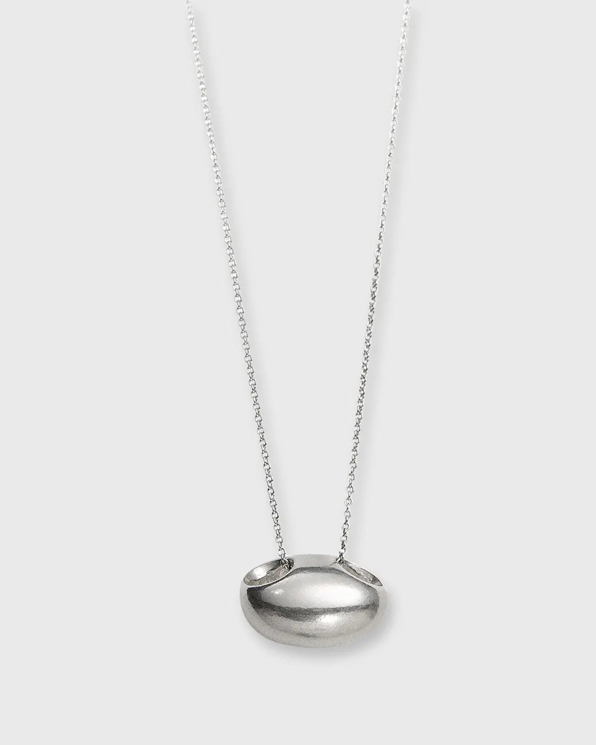 Bean Drop Necklace In Sterling Silver 1