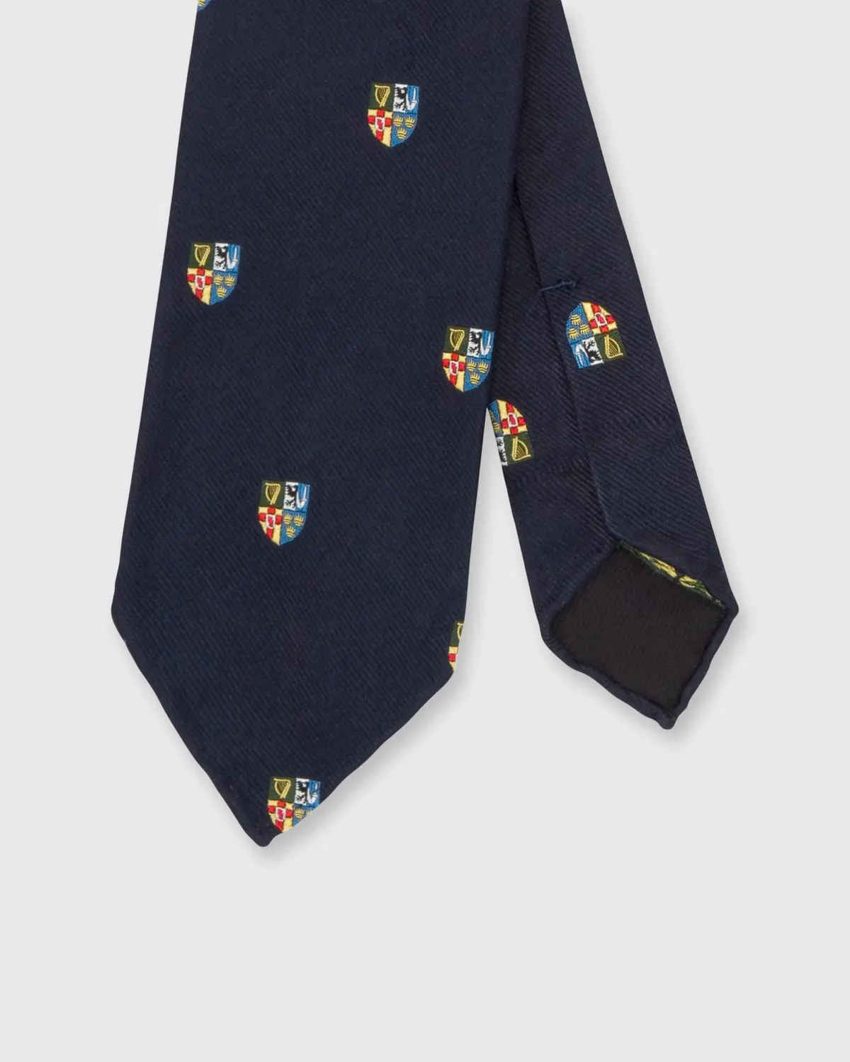Silk Repp Club Tie In Navy/Blue/Gold Crest 1