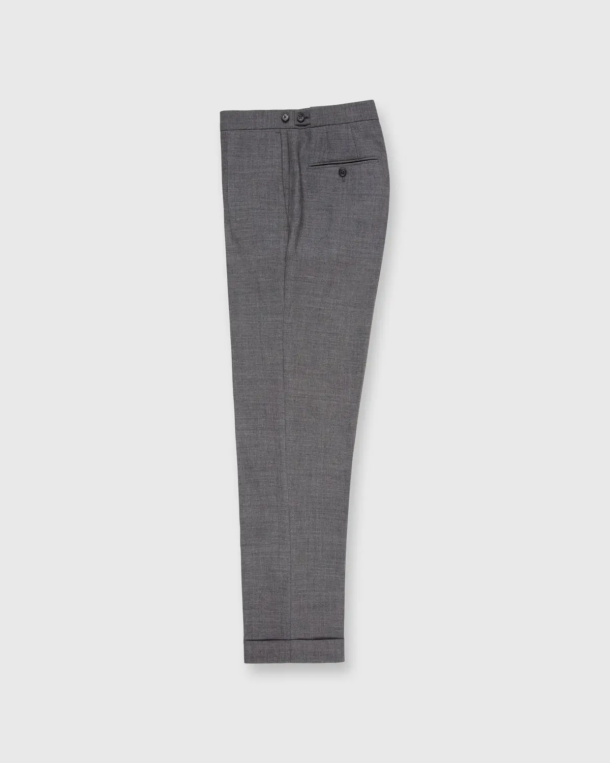 Pleated Dress Trouser In Mid-Grey High-Twist 1