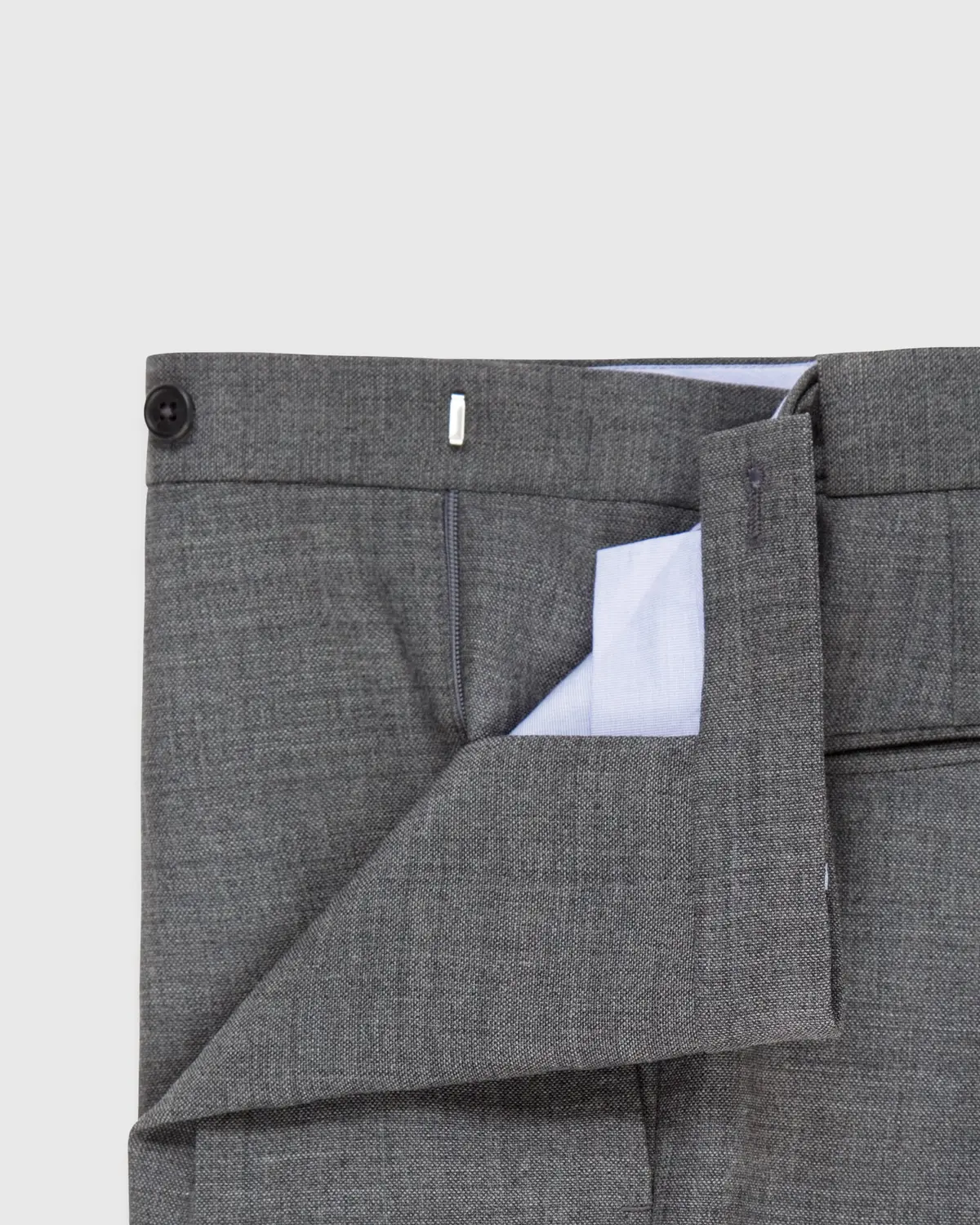 Pleated Dress Trouser In Mid-Grey High-Twist 6
