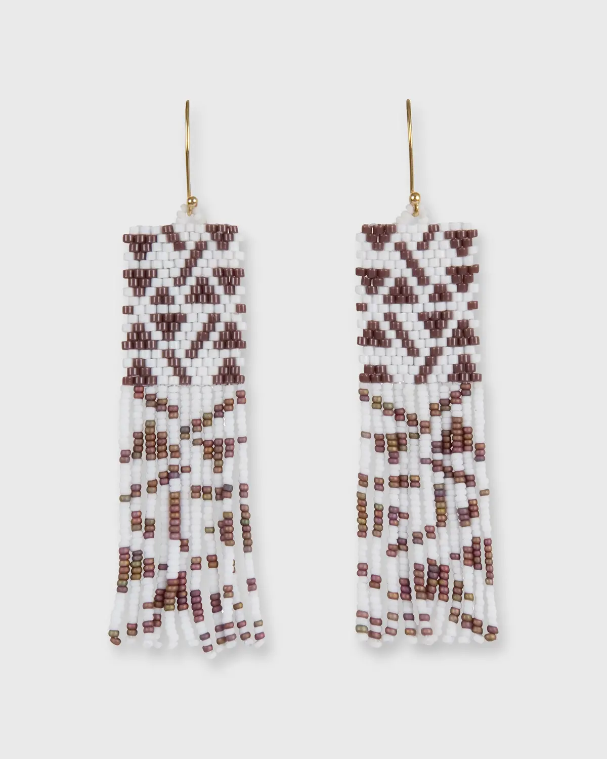 Logan Earrings In Brown/White 1