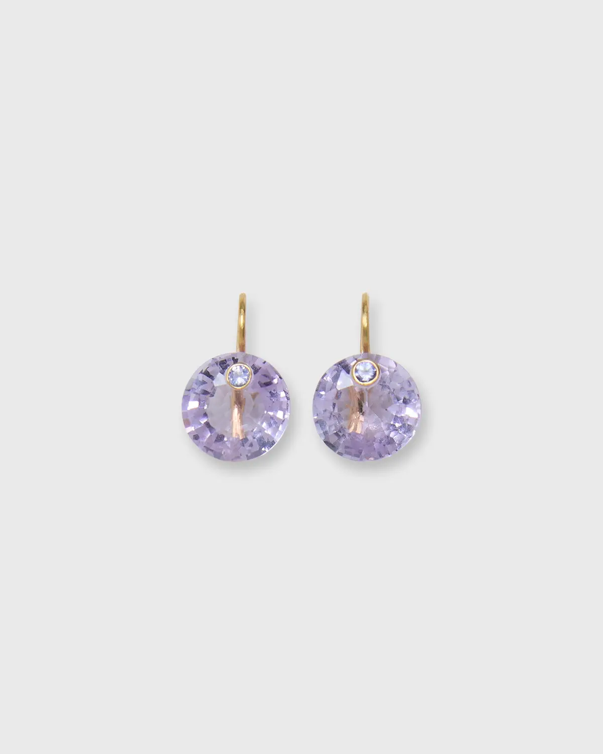 Small Round Gem Earrings In Amethyst/Tanzanite 1
