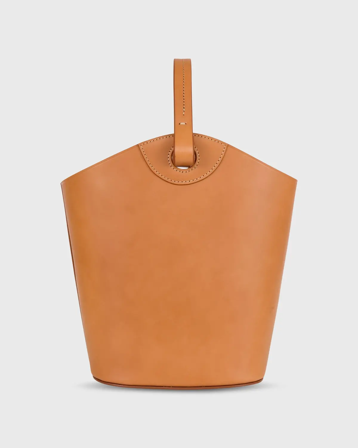 Bucket Tote In Tan Leather 1