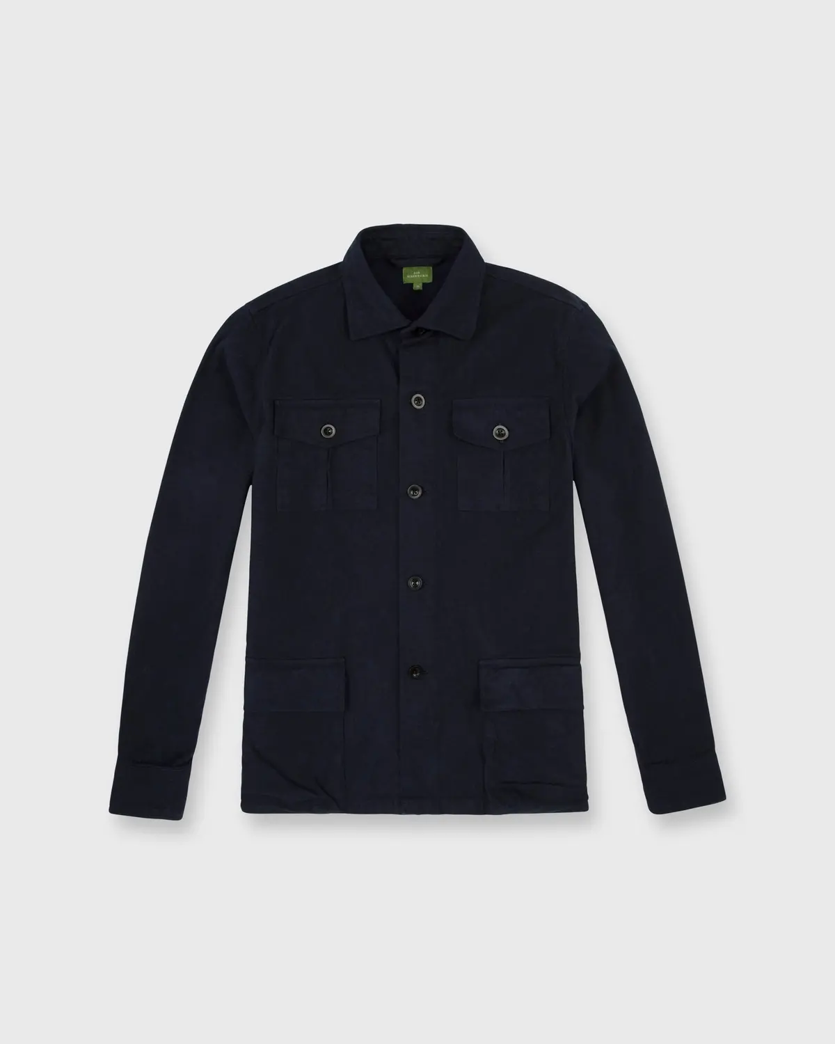 Military Jacket In Navy Flannel 1