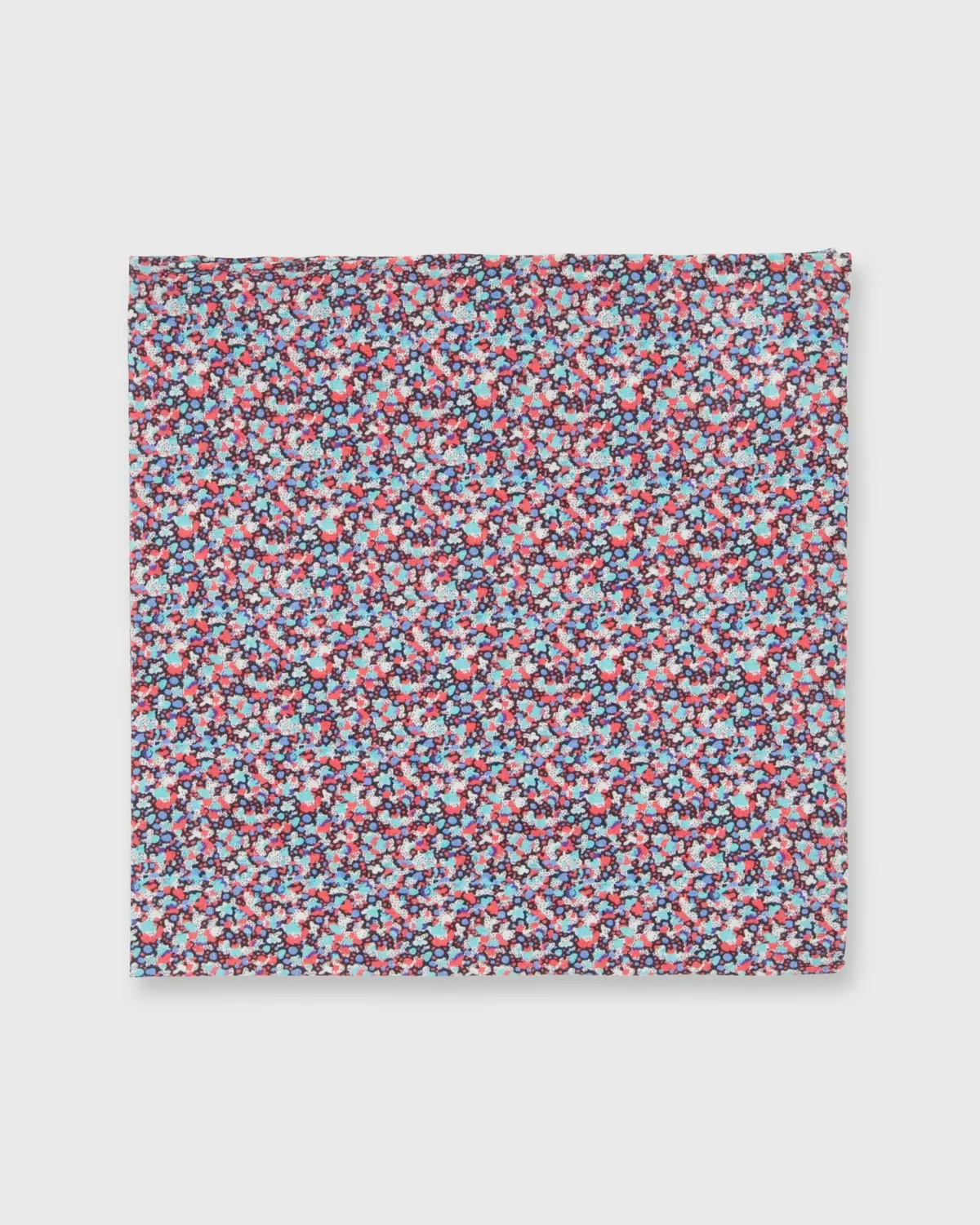 Cotton Print Pocket Square In Red/Turquoise Pepper Liberty Fabric 1