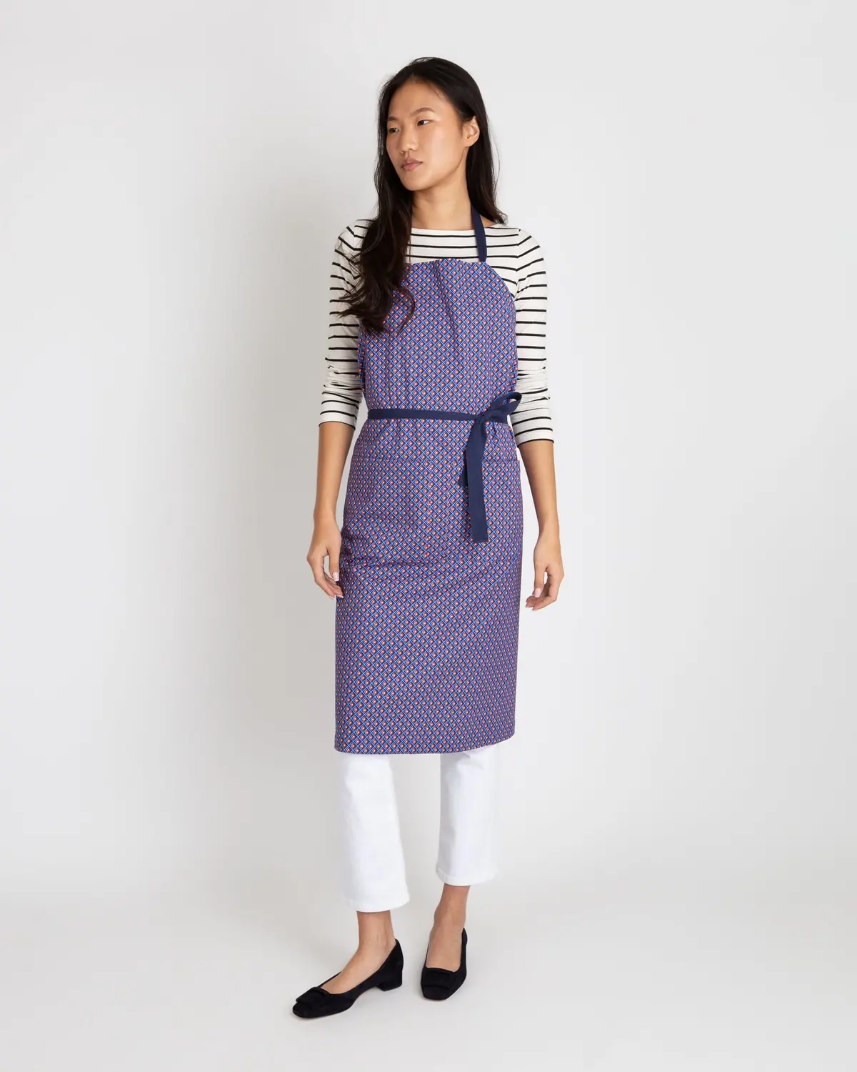 Apron In Blue/Red Diams Liberty Fabric 2