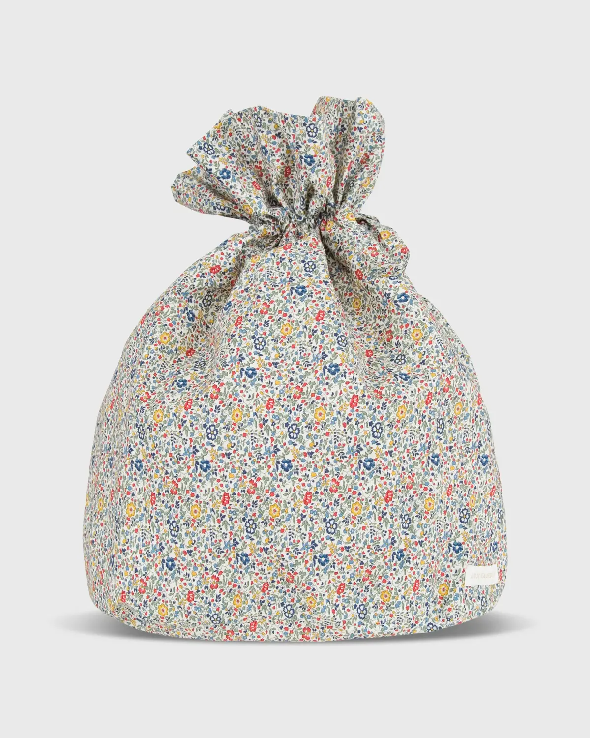 Bucket Tote Pouch In Red/Blue/Yellow Katie & Millie Liberty Fabric 1