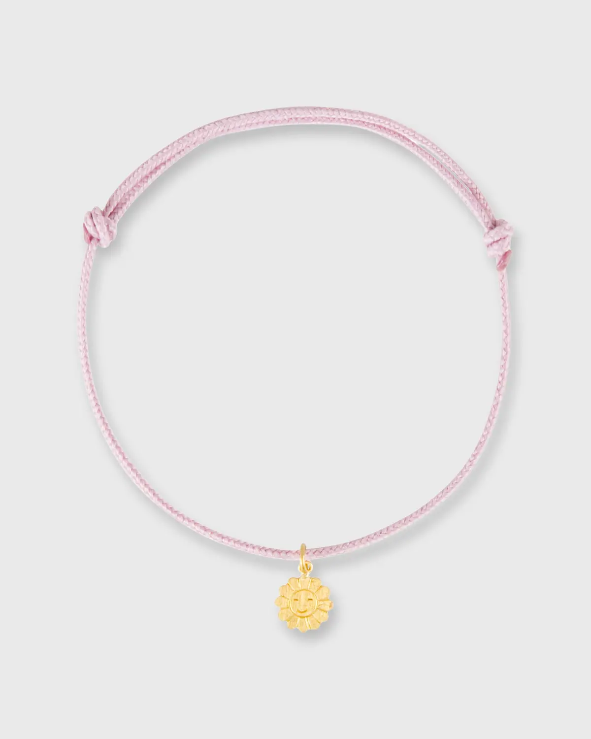 Smiling Daisy Charm Bracelet In Gold/Assorted Color Cord 1
