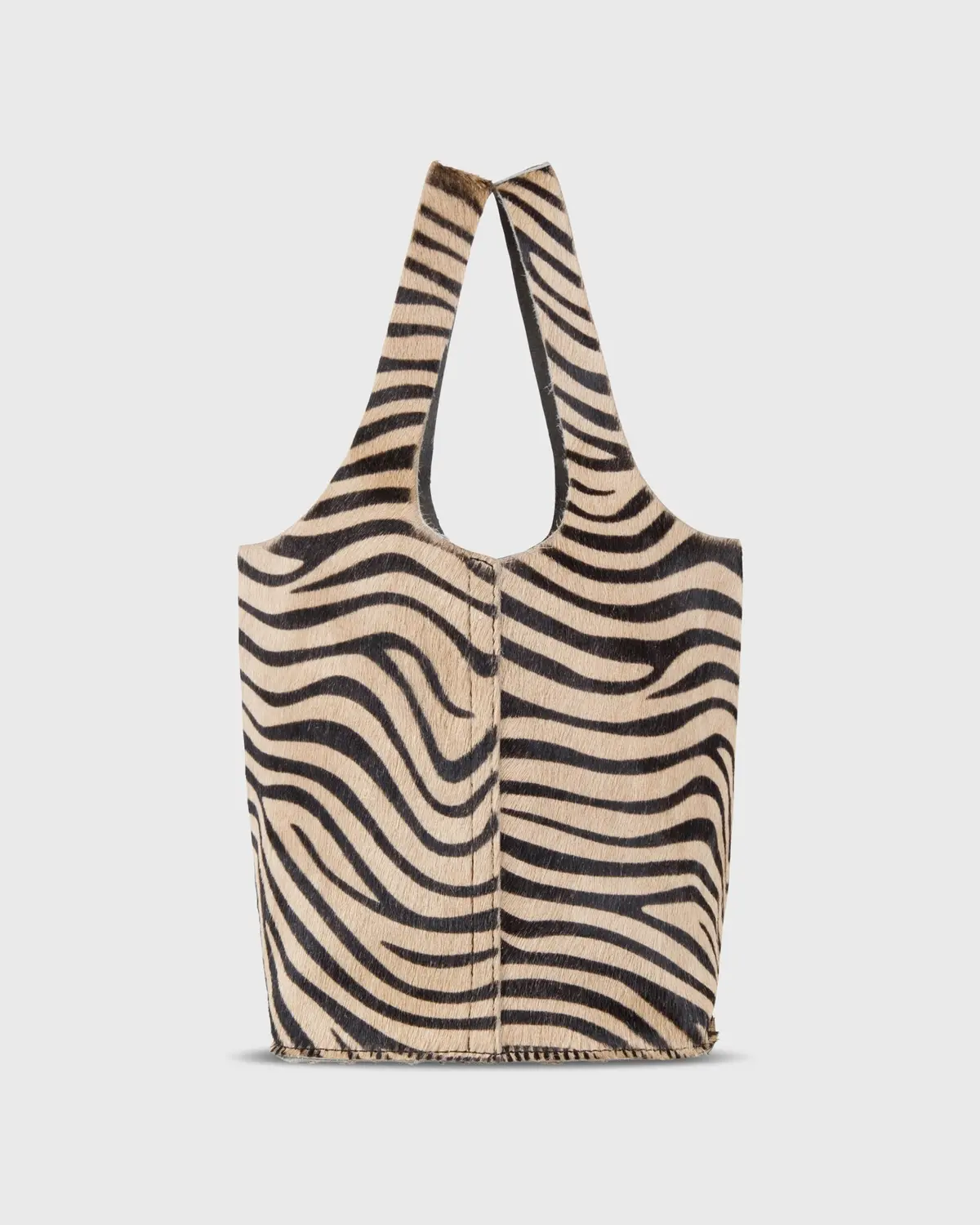 Paola Bucket Bag In Beige/Black Zebra Calf Hair 1
