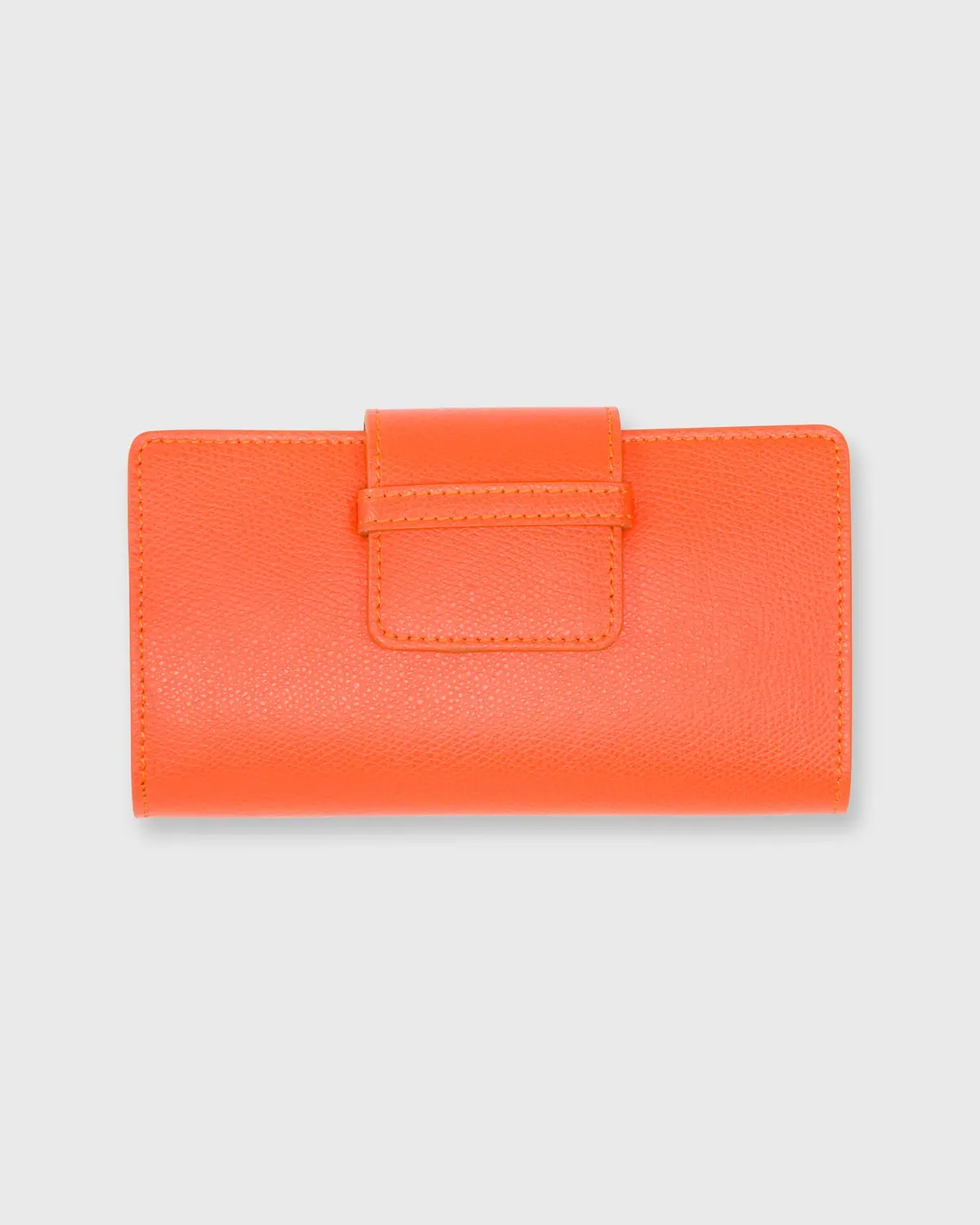 Small Phone Wallet Clutch In Orange Leather 1