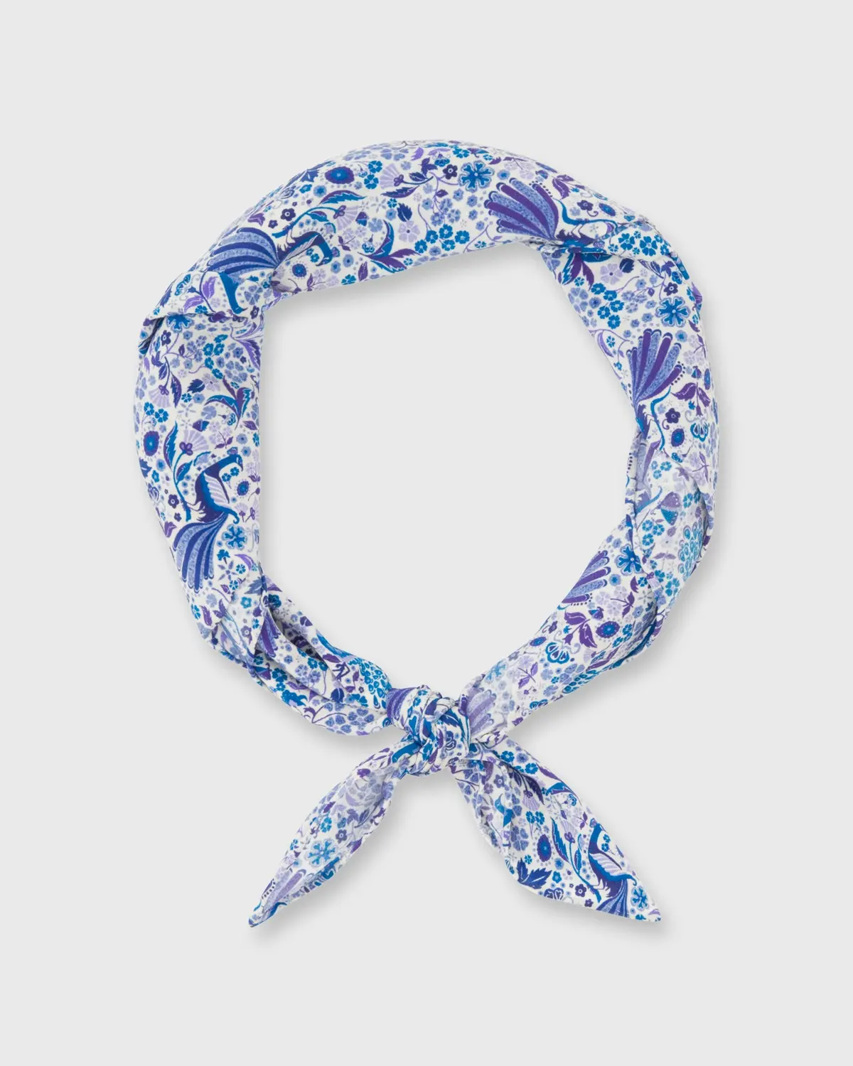 Anyway Scarf In Blue/Purple Juno's Garden Liberty Fabric Silk 1