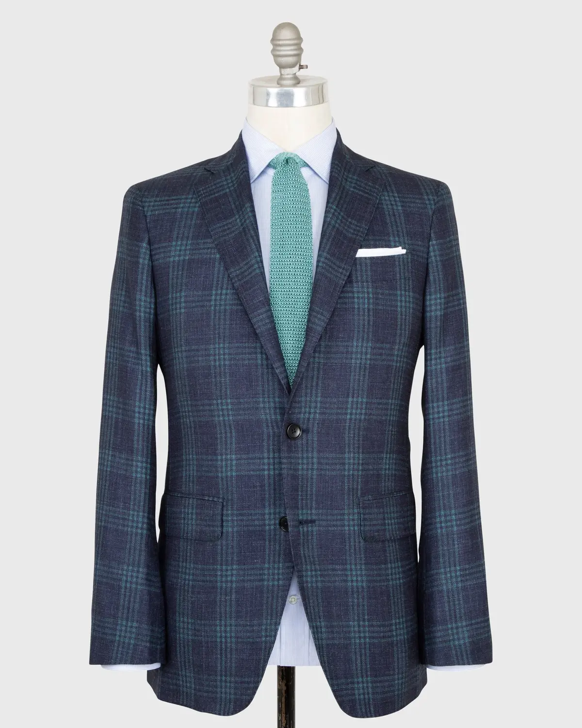Virgil No. 2 Jacket In Navy/Seaglass Plaid Hopsack 1