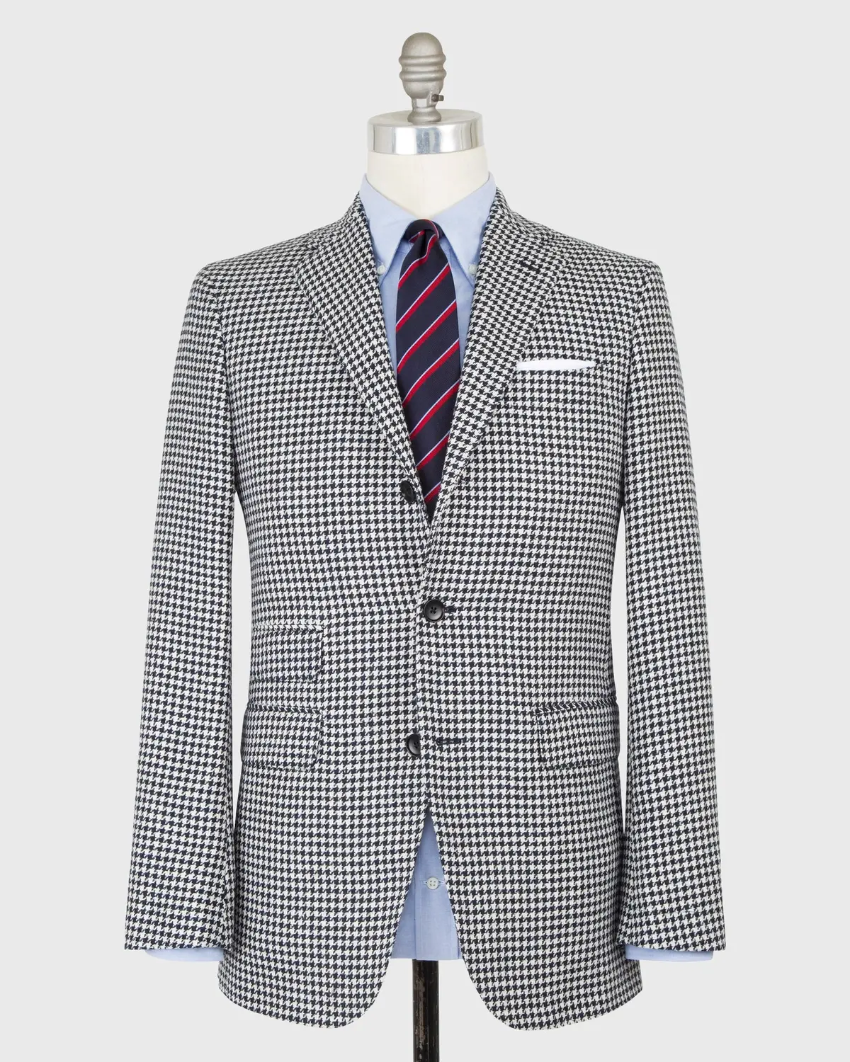 Virgil No. 2 Jacket In Navy/Bone Houndstooth 1