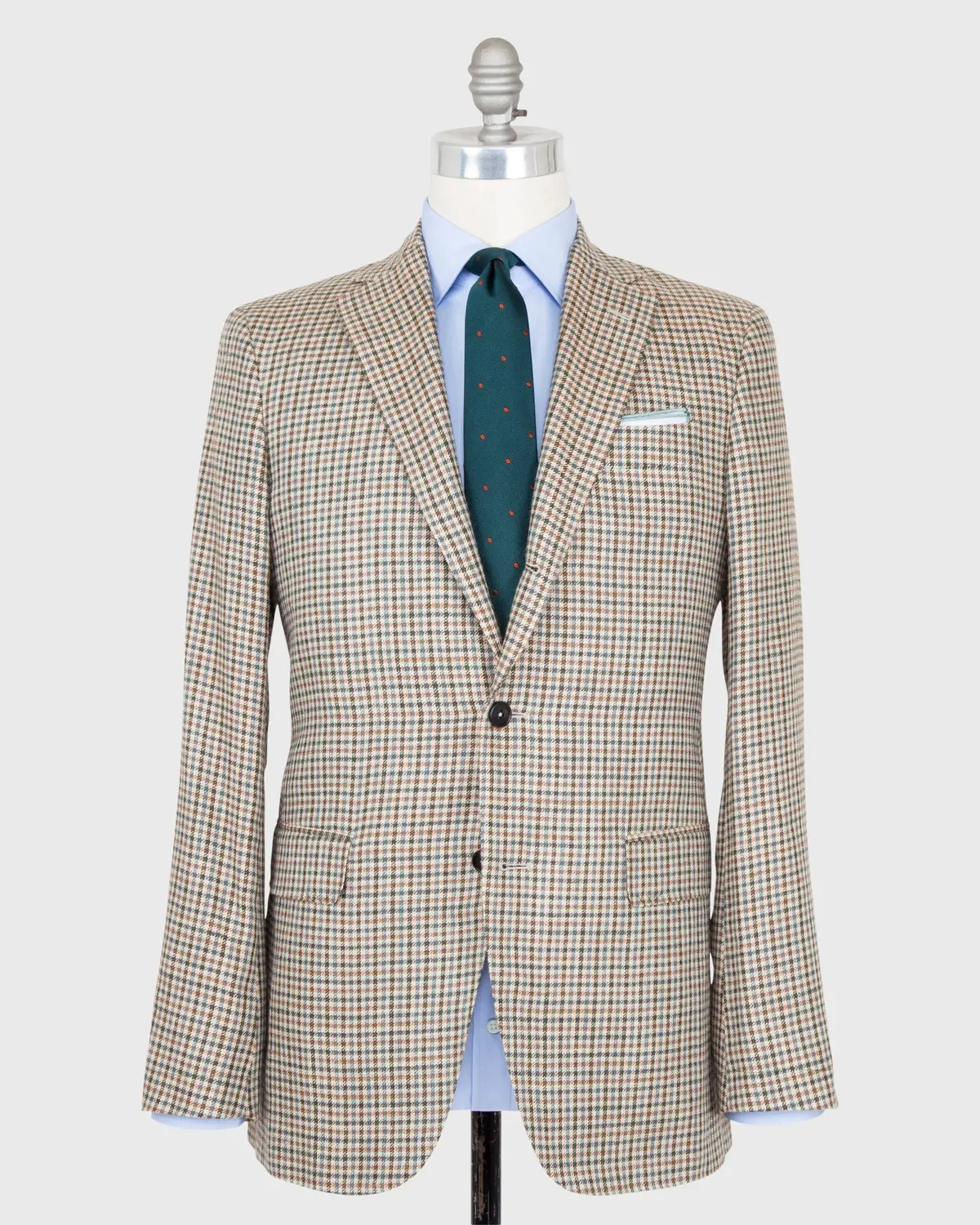 Virgil No. 2 Jacket In Stone/Brown/Forest Check Hopsack 1