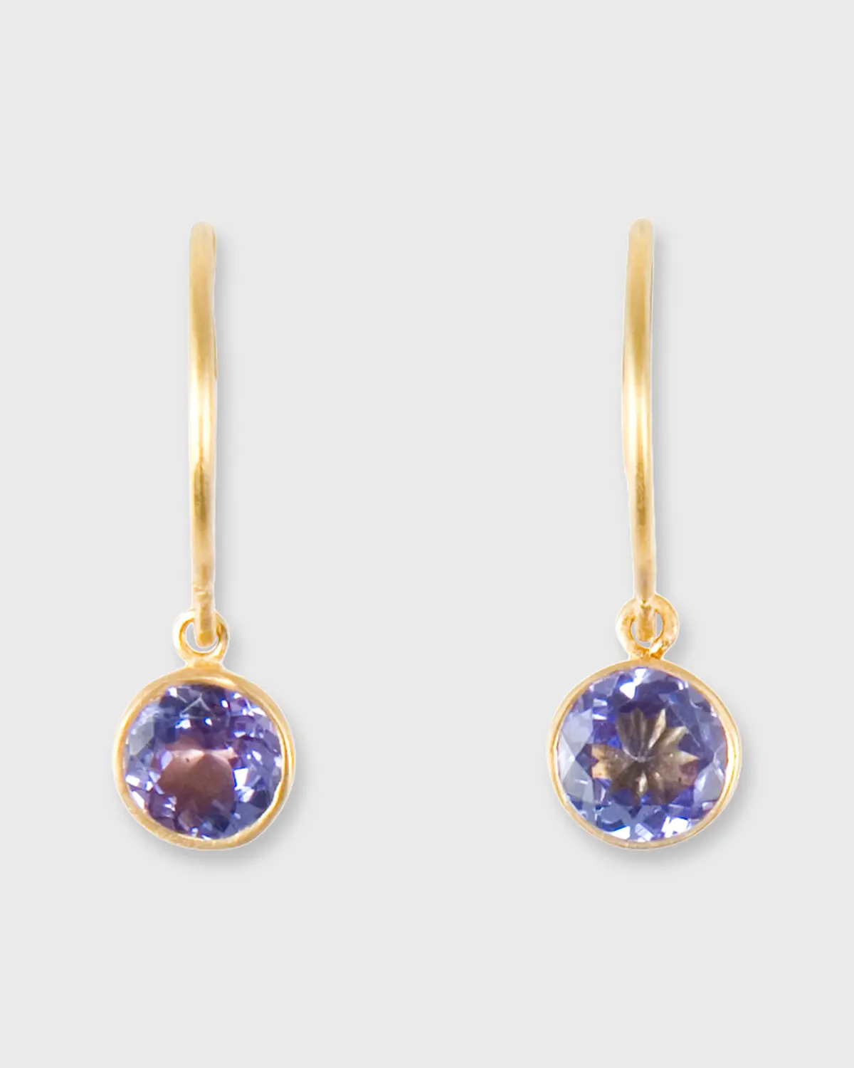 Small Bindi Hook Earrings In Tanzanite 1