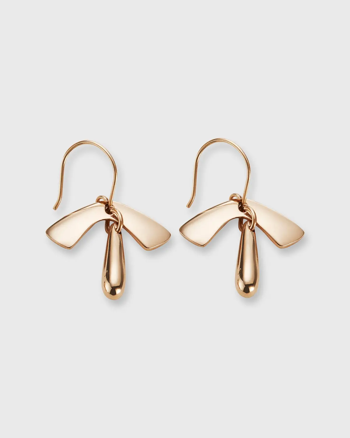 Leaf And Drop Earrings In Gold-Plated Brass 1
