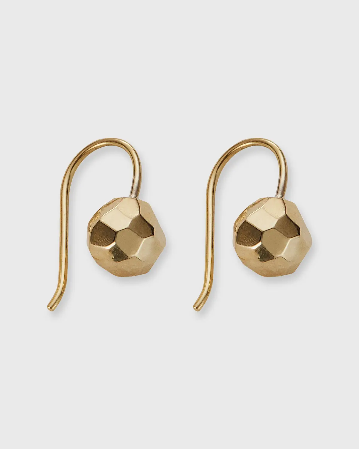 Round Bead Hook Earrings In Gold-Plated Brass 1