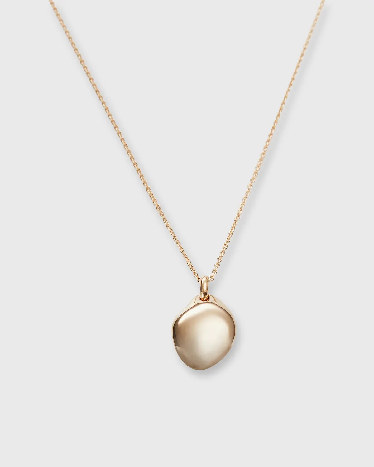 Small Oval Pendant Necklace In Gold-Plated Brass 1