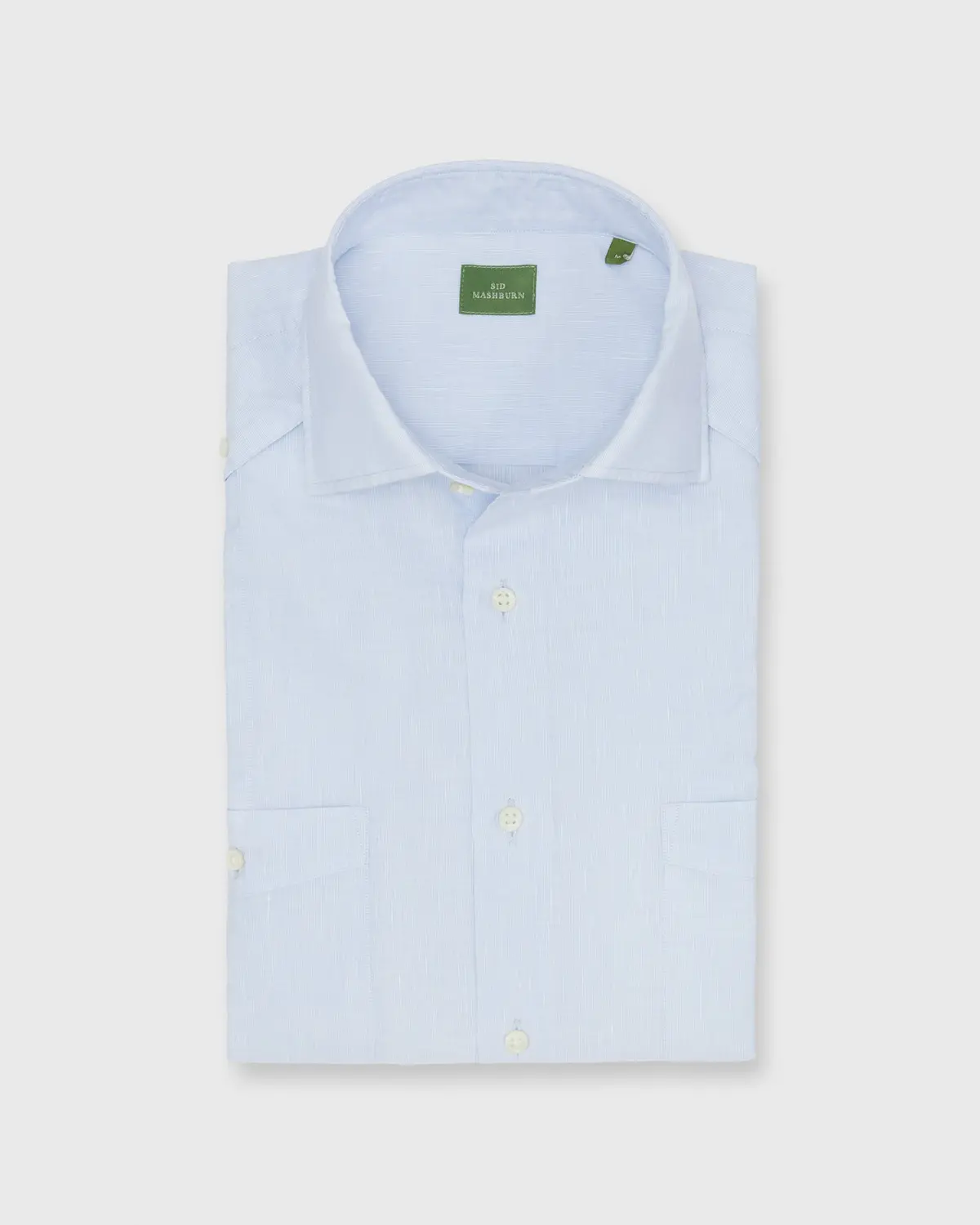 Guayabera Shirt With Hem Pockets In Sky Cotolino 1