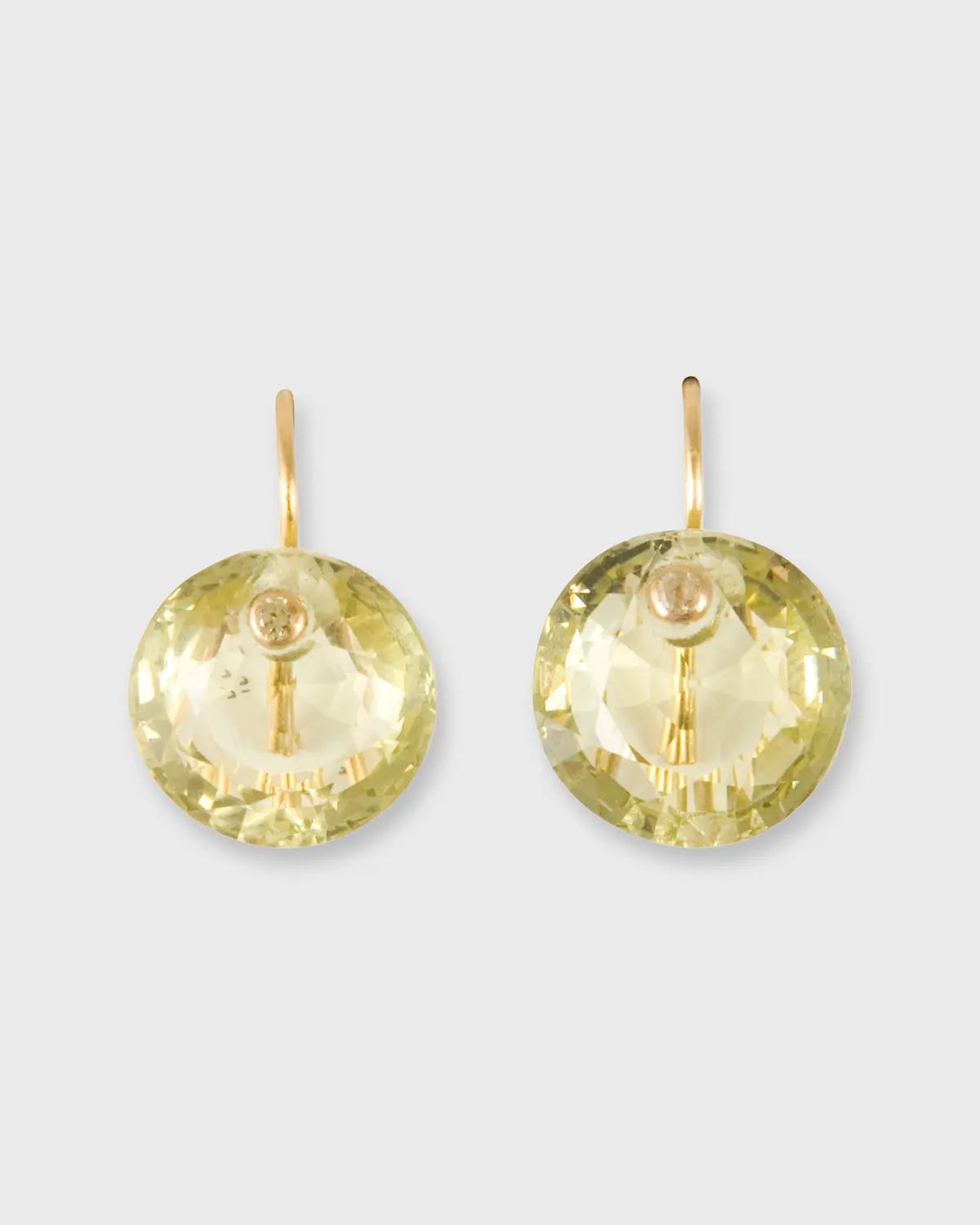 Round Gem Earrings In Lemon Quartz/Tanzanite 1