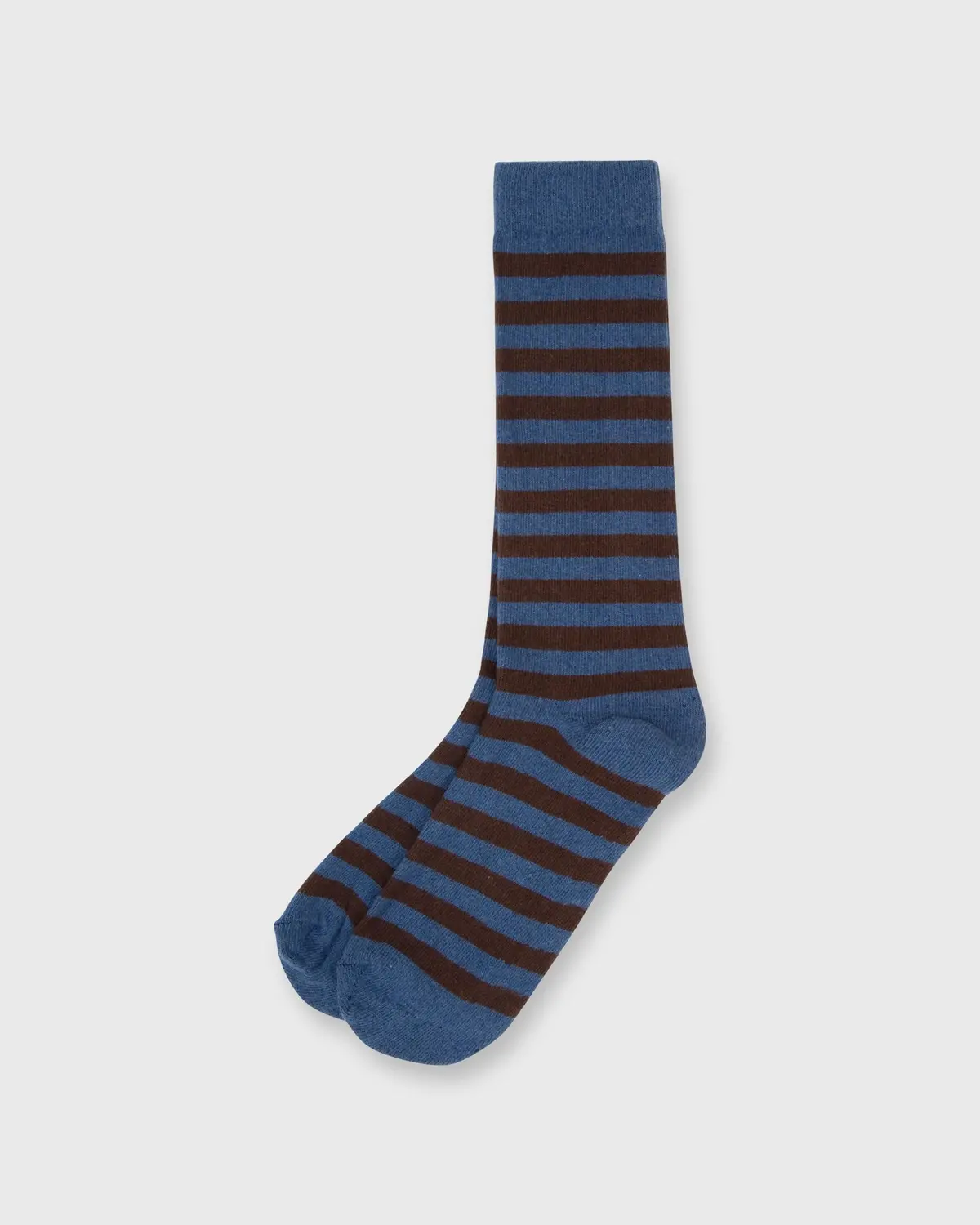 Rugby Stripe Socks In Slate/Brown 1