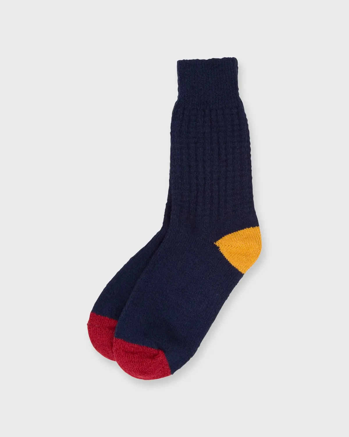 Waffle-Knit Socks In Navy 1