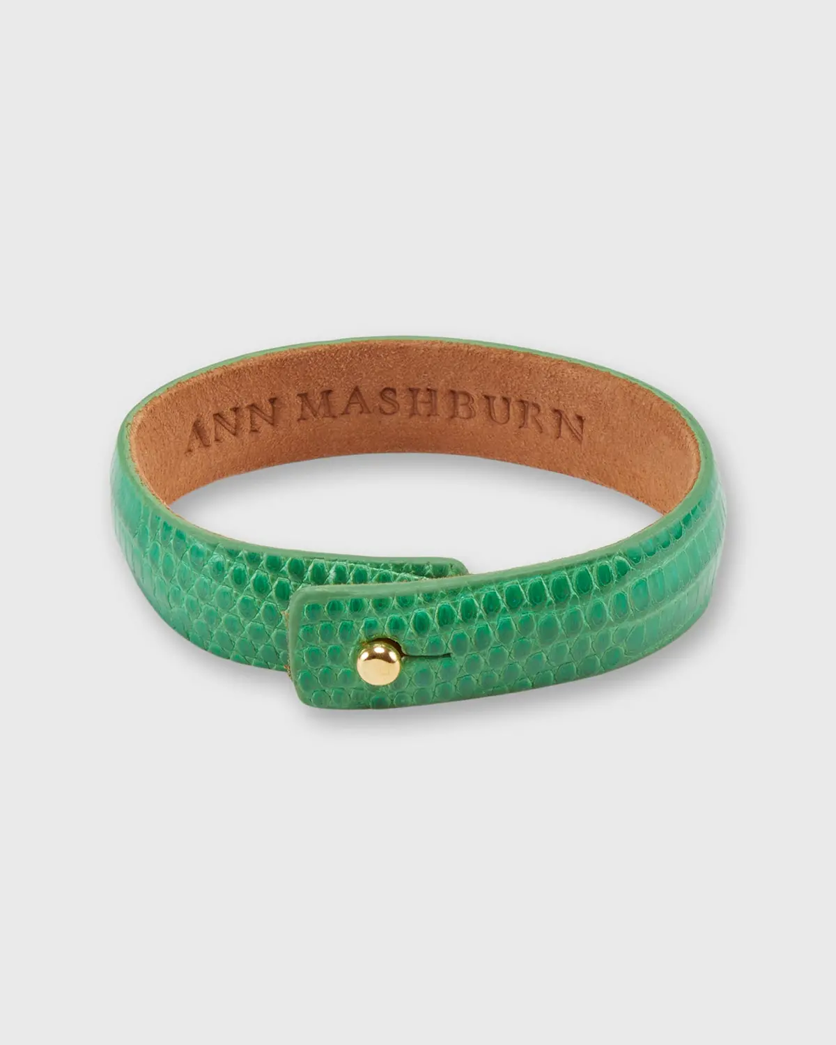 0.5" Lizard Cuff Bracelet In Emerald 1