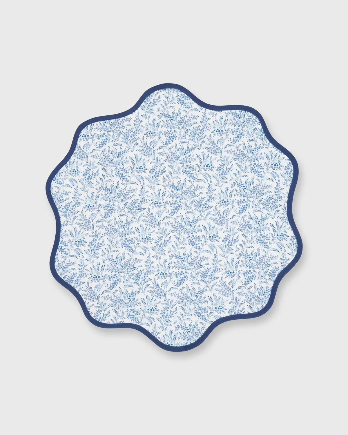 Scallop Edge Placemat In Blue/White Hope Springs Liberty Fabric 1