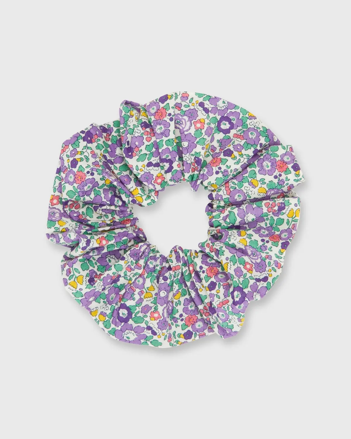 Large Scrunchie In Purple Multi Betsy Ann Liberty Fabric 1