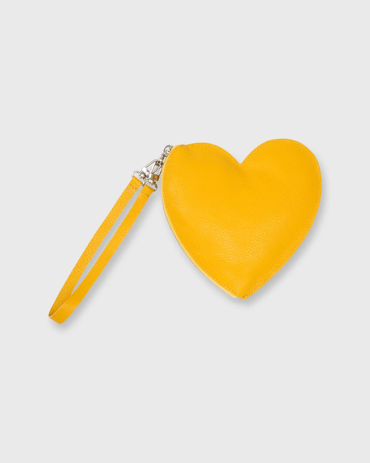 Heart Pouch In Yellow Leather 1