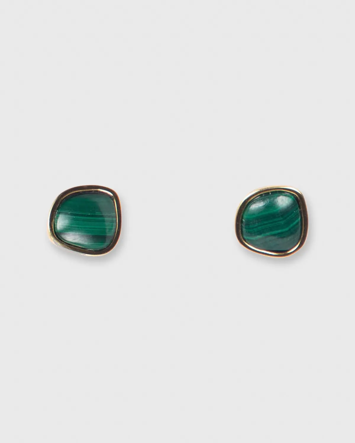 Bay Stud Earrings In Malachite 1