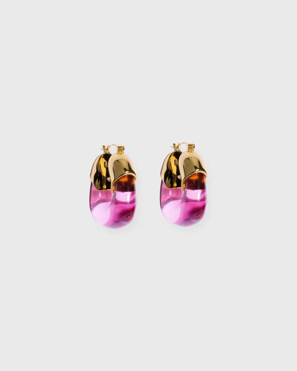Organic Hoop Earrings In Flamingo 1
