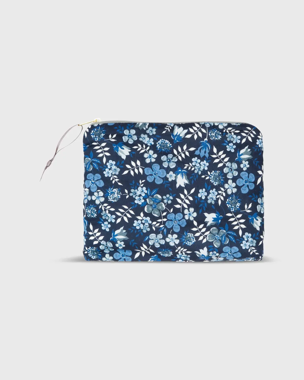 Small Zip Pouch In Blue Edenham Liberty Fabric 1