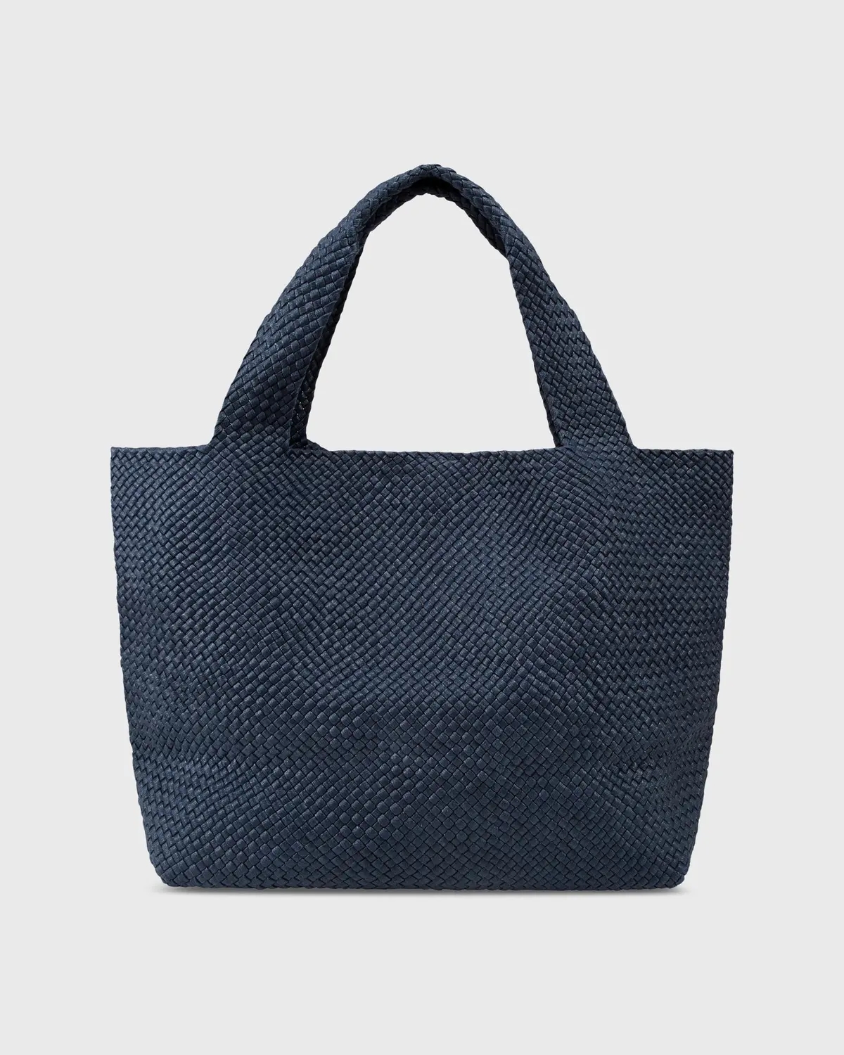 Mercato Handwoven Tote In Navy Coated Cotton 1