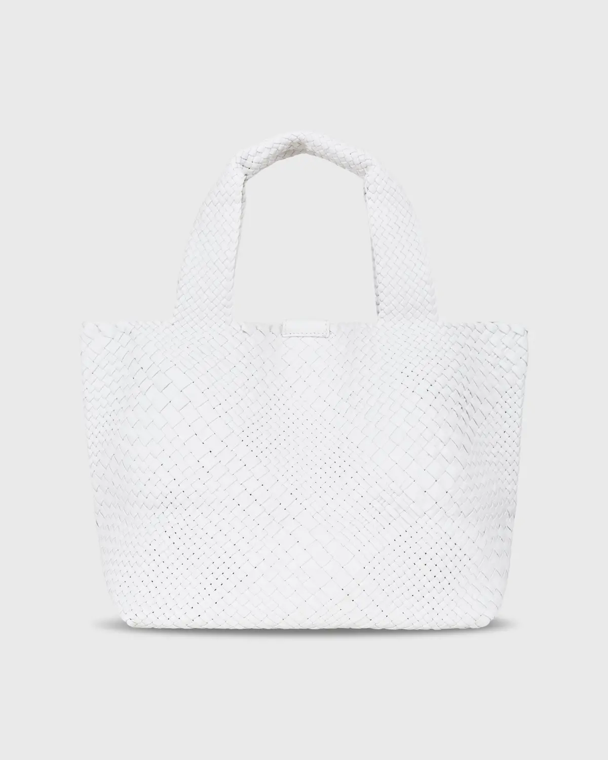 Mercato Handwoven Tote In White Leather 1